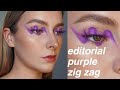 this wasn't planned... / editorial purple zig zag tutorial / graphic eyeshadow makeup