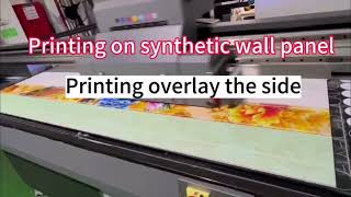 1212 uv printer for printing on synthetic wall panel, printing overlay the side