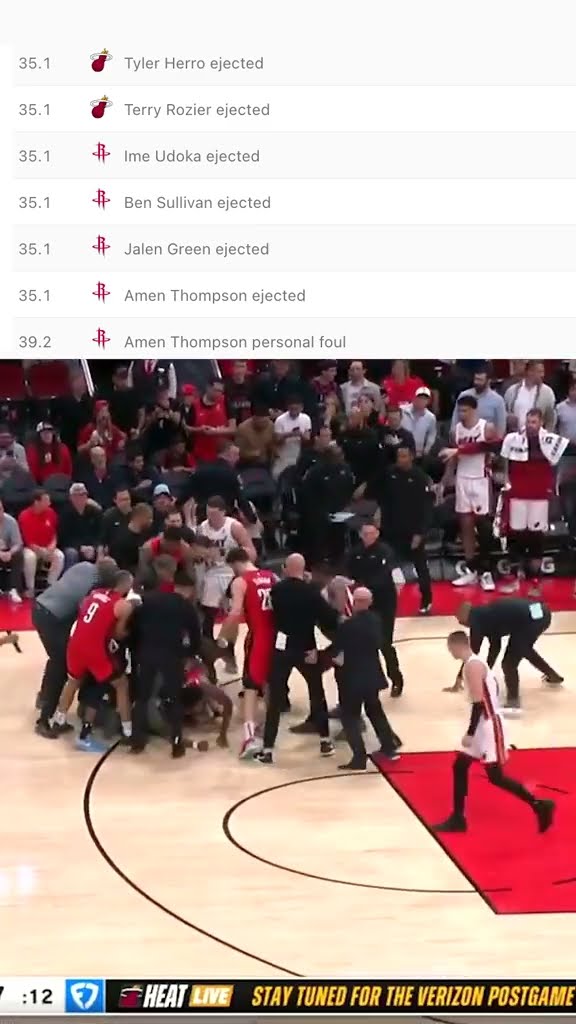 SIX PEOPLE EJECTED IN ROCKETS VS. HEAT ?
