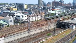 鉄道博物館のパノラマデッキから見たE257系とE233系+E231系の走行シーン!#鉄道 #鉄道博物館 #埼玉県大宮市