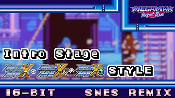 [16-Bit;SNES]Intro Stage - Megaman Perfect Blue(X1~2+X3 Style) (COMMISSION | No Console Limitations)