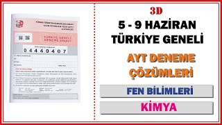 3D Son Prova Türkiye Geneli Deneme Sınavı AYT Kimya Soru Çözümleri