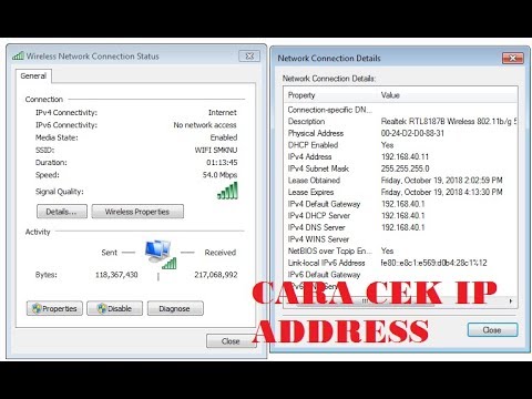 Cara Cek IP ADDRESS Di Windows 7 - YouTube