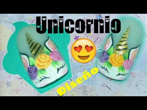 Uñas decoradas con unicornio - YouTube