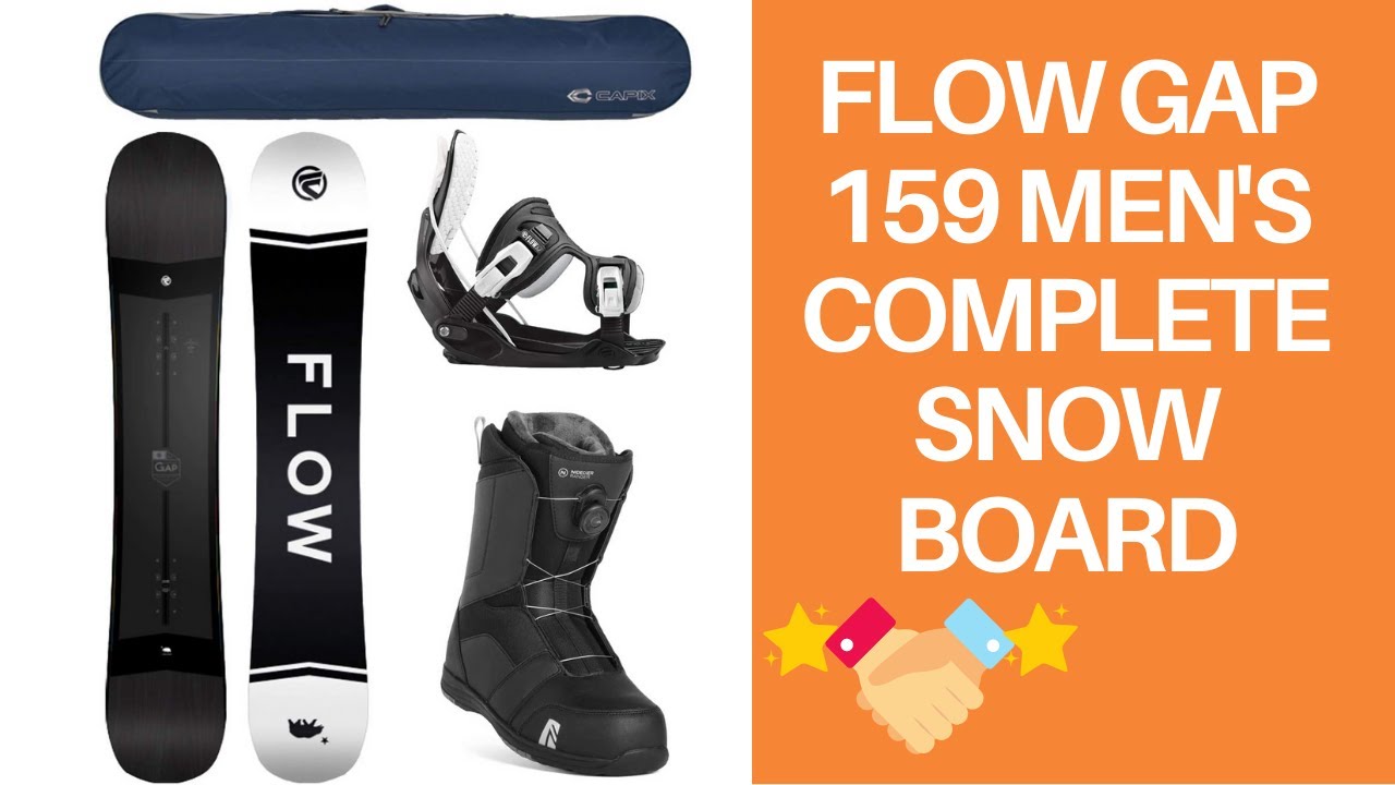 Flow Gap 159 Men's Complete Snowboard Package Bindings Nidecker BOA