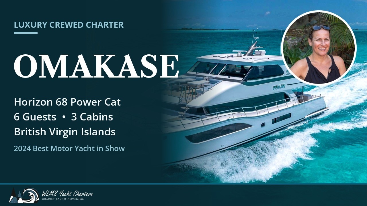 ⁣Omakase Yacht Tour | Horizon 68 Power Cat Crewed Charter in The BVI