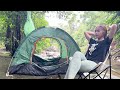 Alone Survival Camping in Heavy Rain | Deep Forest Wildlife &amp; Relaxing ASMR Cooking