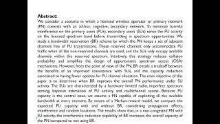 Bandwidth Reservation as a Coexistence Strategy in Opportunistic Spectrum Access Environments
