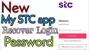 Recover Login password New My STC app
