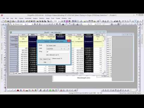 Origin 2016: Hiding and Selecting Columns by Label (VT-2556)