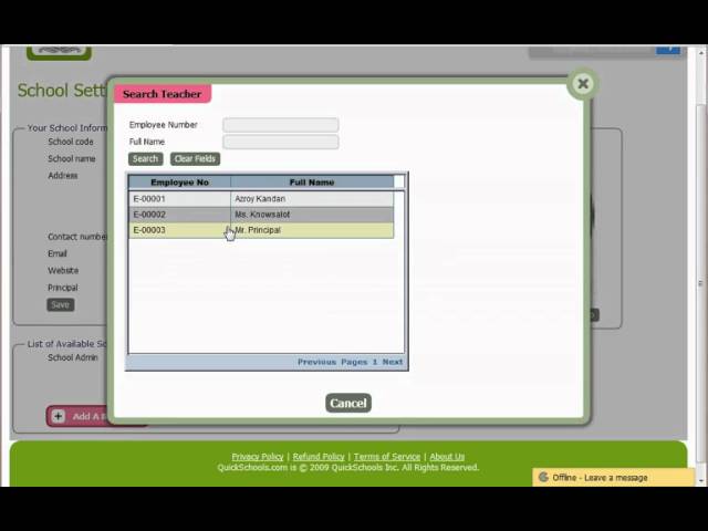 QuickSchools Demo 1: Setting Up Your Account