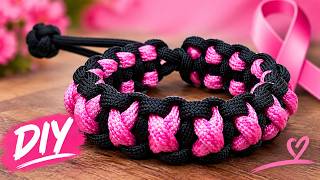 DIY Pink & Black Paracord Bracelet | Pink October Awareness