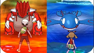 Pokémon Omega Ruby & Alpha Sapphire - Kyogre and Groudon Location and Battle (HQ)