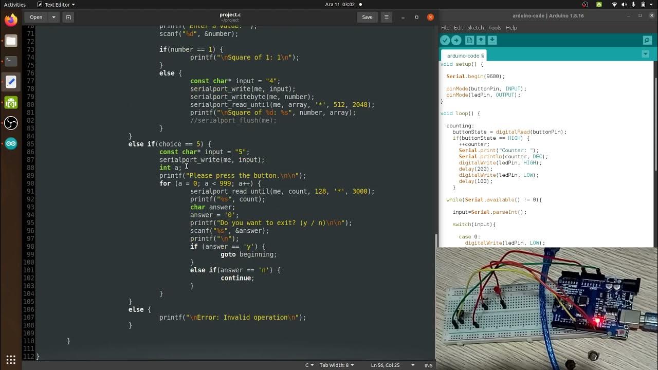 GTU CSE 101 / ARDUINO PROJECT / C Code to Communicate with Arduino ...