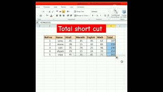 total short cut # sum formula short cut #viral YouTube # video # shortcuts # ms Excel#advance