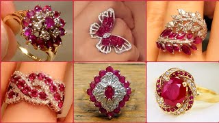 Insanely Gorgeous Sparkling Diamond Red Ruby Rings Ideas - Latest Ruby Gemstone Engagement Rings