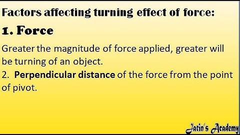What are the Factors affecting turning effect of force class 8th ICSE @jatinacademy