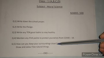 Ecpss class-1 (revision of moral science)