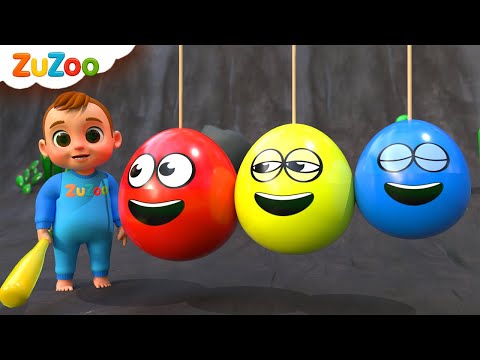 Zu Explores Colorful Surprise Eggs | Yes Yes Playground Song | ZuZoo Nursery Rhymes & Kids Songs