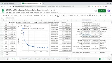 LINEST and Matrix Solution for Power Series Decay Regression