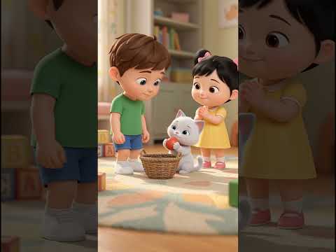 Cute Kids Help a Kitty | Fun AI Cartoon for Kids