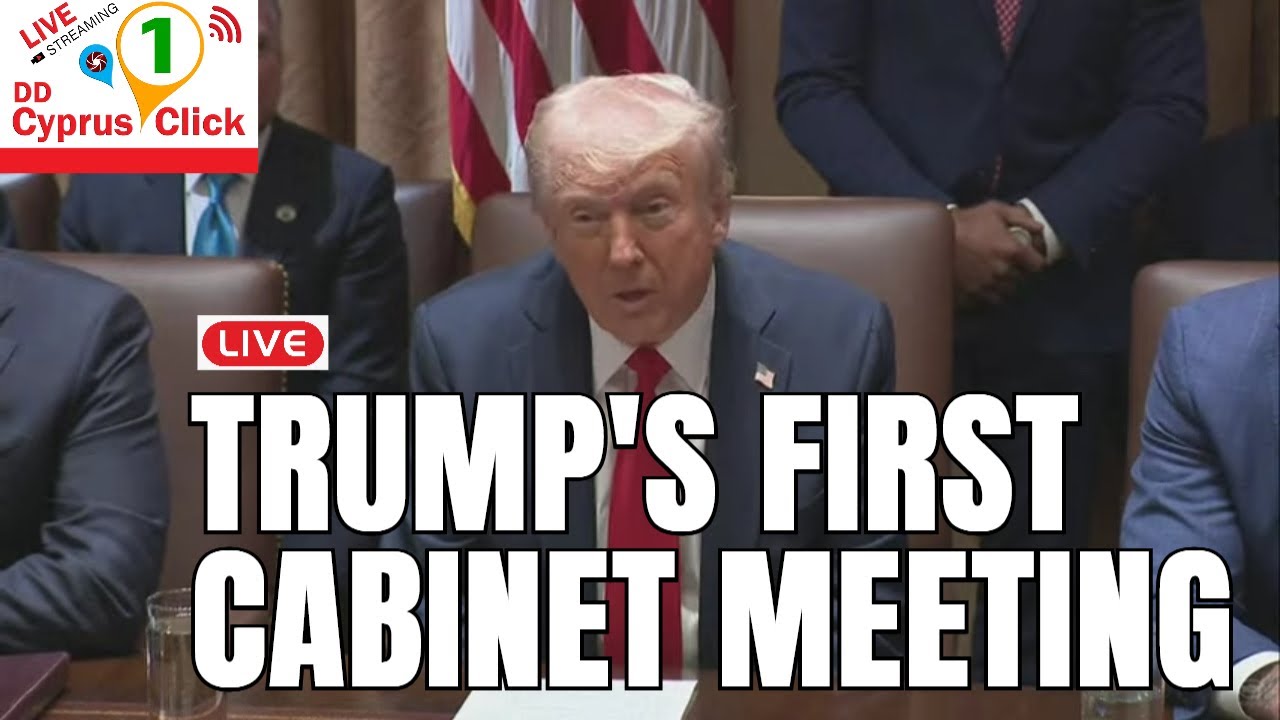 Trump holds first Cabinet meeting of term - YouTube