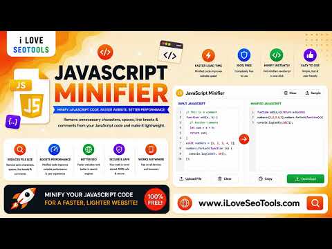 ⚡ Free JavaScript Minifier – Minify & Compress JS Code Online | iLoveSEOTools