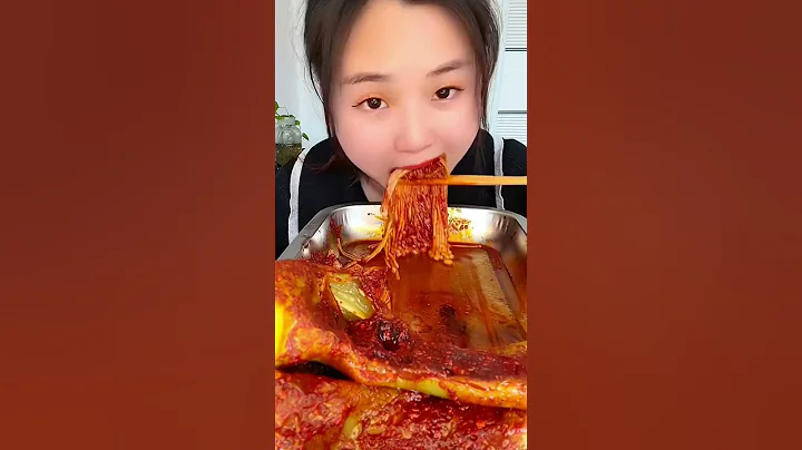 Eating Enoki Mushroom Flavor Spicy Yummy #shorts #asmr #mukbang