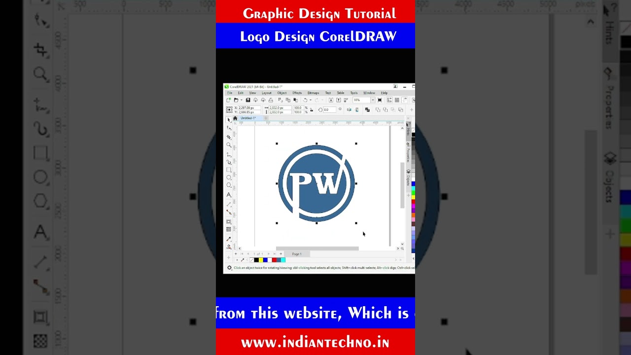PW Letter Logo Design in CorelDraw #shorts #logodesign #logo_design #3dlogodesign #coreldraw #logo