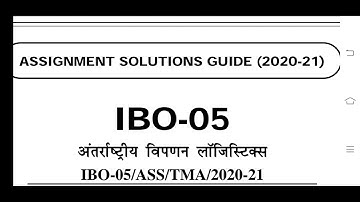 IBO 05 Ignou Solved Assignment 2020-21
