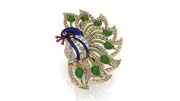 matrix 9 RENDER VIDEO LATEST DIAMOND JEWELLERY PEACOCK  LADIES RING 33