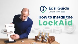 Installing the Lockaid key hole locator device.