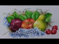 Pintura de frutas em tecido