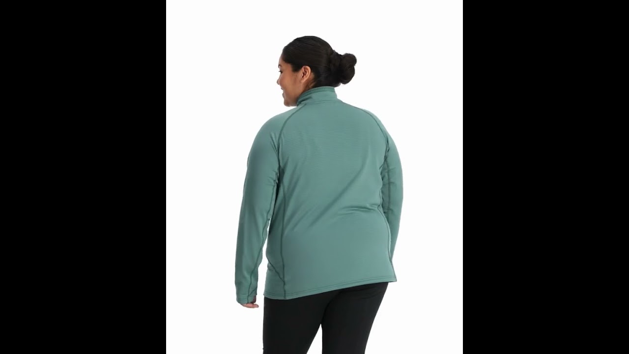 Outdoor Research Womens Plus Size Vigor Grid Fleece Half Zip Neptune
