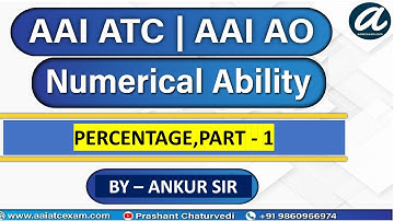PERCENTAGE , PART - 1 | PYQs | Numerical Ability | AAI ATC 2021 | AAI AO 2021 |