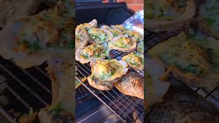 Gulf Oyster Garlic Butter Crostini #traegergrills @mamaandpapajoe