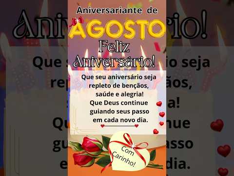 26 De Agosto 🎀 Uma Mensagem de Aniversário Linda e Emocionante! Para alguém muito especial!