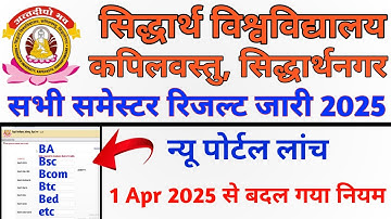 Siddharth University Result 2025 | Siddharth University Result Kaise check kare 2025 | Ba, Bsc, Btc