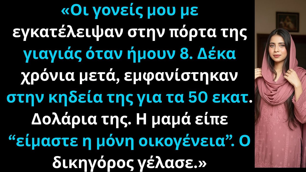 «Οι γονείς μου με εγκατέλειψαν. Στην κηδεία της γιαγιάς ήρθαν για τα 50 εκατ.»