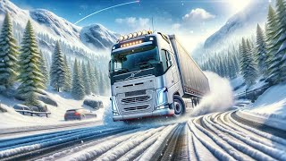 ETS2 - HAULING Double Trailers in HARSH Winter Conditions with VOLVO FH16 750HP | Logitech G923