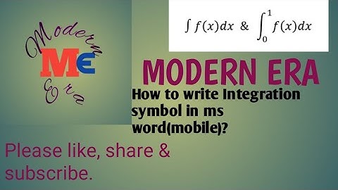 How to write Integration symbol in ms word(mobile)?