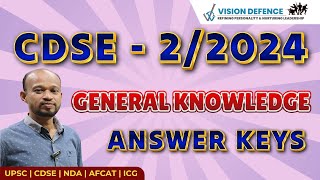 CDSE-2/2024 General Knowledge Answer Key | Solutions & Analysis | GK Key | Review screenshot 2