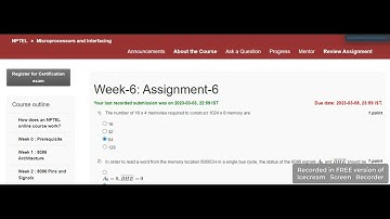 Microprocessor and Interfacing NPTELCourse 2023 Assignment-6 Answer#Week-6 2023#NPTEL2023PYQ#PYQ2023