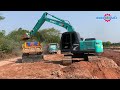 เอาใจสายจก รถแม็คโครโกเบลโก้ ขุดตักดินใส่รถหกล้อดั้มดิน | Excavator KOBELCO SK140 &amp; Dump Trucks