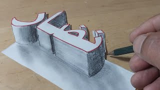 الرسم بأبعاد جديدة.. رسم اسم نضار . 3d optical illusion screenshot 5
