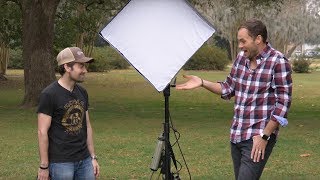 Lighting an outdoor portrait with an LED Panel