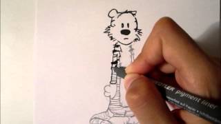 Drawing Hobbes from "Calvin and Hobbes"