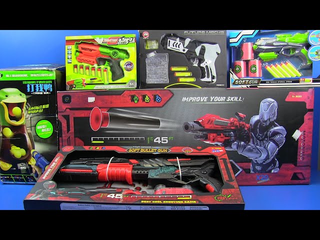 Box of Toys ! Big Guns Toys Soft Bullet Gun -Duck Target Air Powered Gun Toy class=