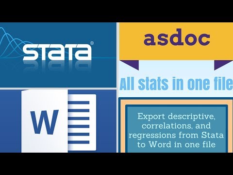 Writing all statistics to a single Word file from Stata with asdoc