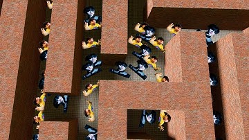 Mr Beast And Wednesday in maze Nextbot Gmod